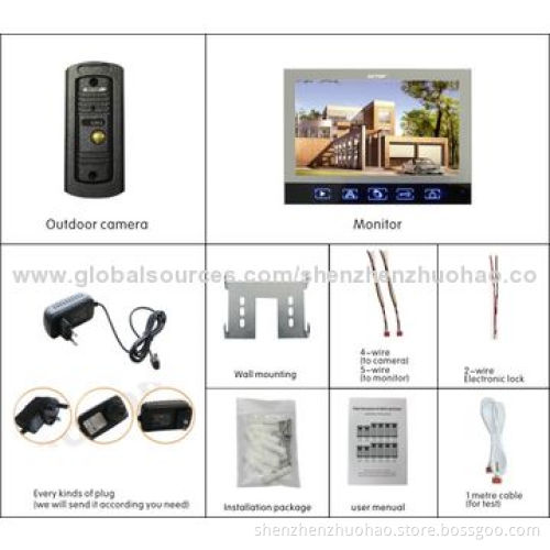 Motion Detector 7-inch Color Video Door Phone for Villas, Homes & Offices